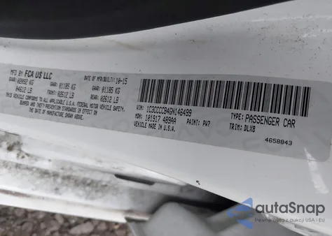 2016 Chrysler 200 C из США, поврежденный, VIN 1C3CCCCB4GN146499